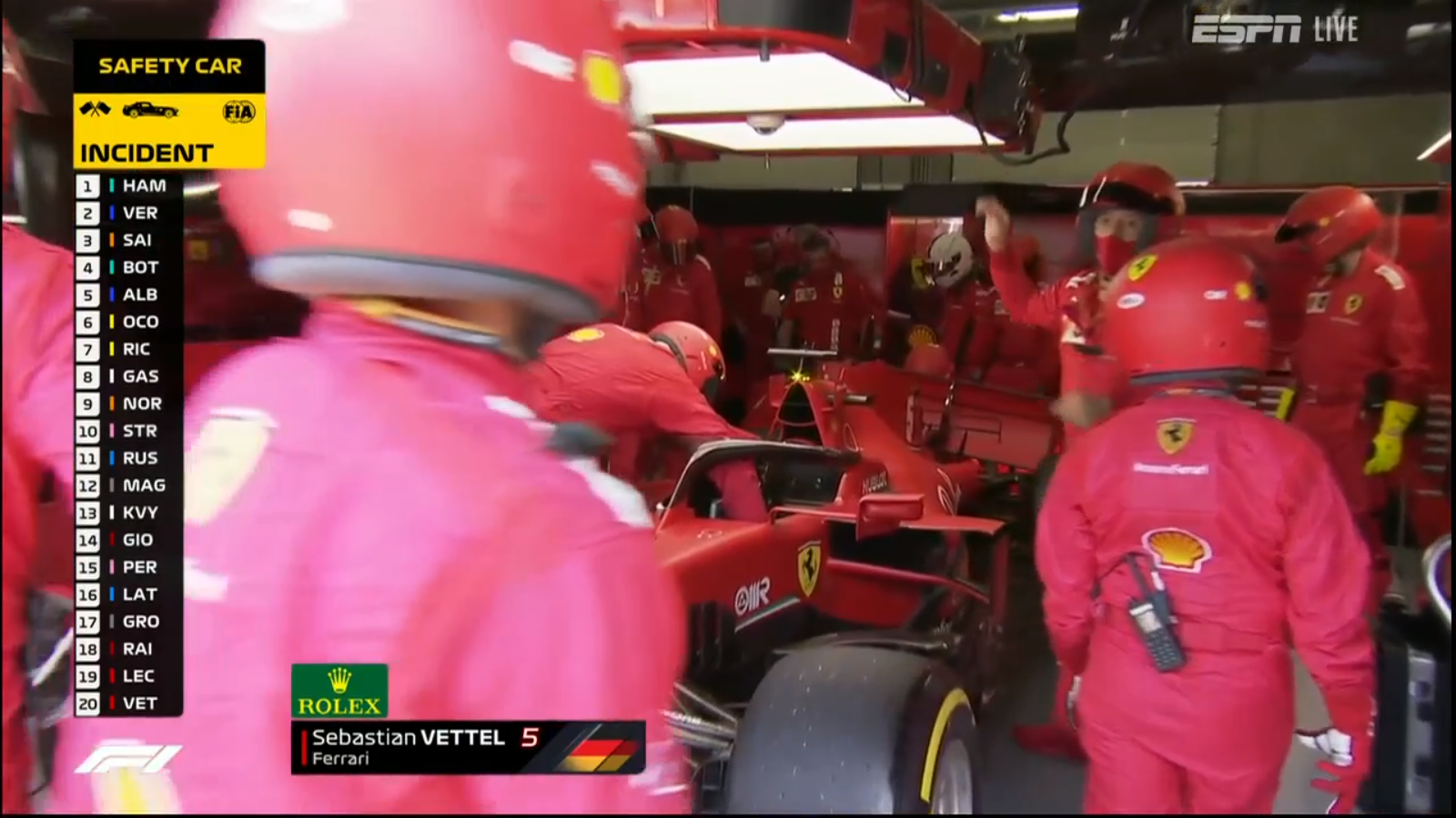 Vettel has to retire the car early; a WTF moment for the Ferrari team!